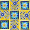 Handcrafted Yellow Base Floral Ceramic Tile Mural (10x10)