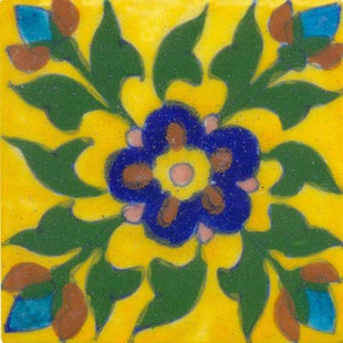 blue and green tile on yellow tile 3x3