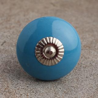 BPCK-077 Turquoise Cabinet Knob-Silver