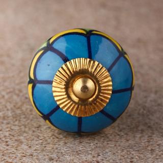 BPCK-121 Turquoise and Green knob-Brass