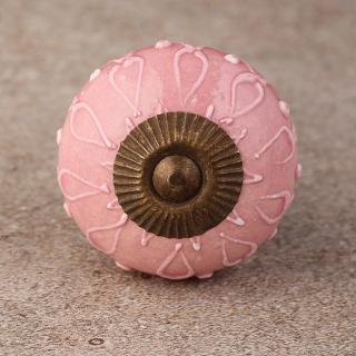 BPCK-243 Light Pink Ceramic Knob-Antique Brass