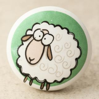 NKPS-022 Sheep Printed on Ceramic knob