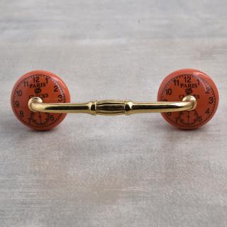 Black Clock with Sandy Orange Ceramic knob