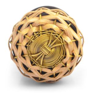 Cane and Metal Wire Weaved Knob (Large)