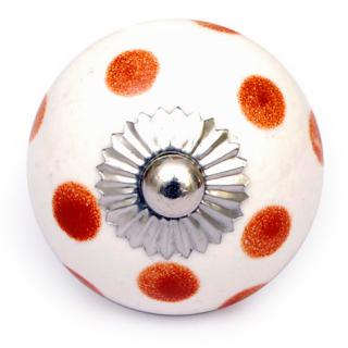 KPS-4610 - White knob and Brown polka-dots knob