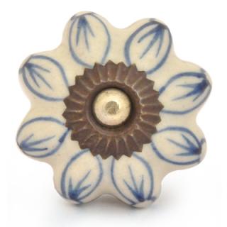 KPS-9037-Blue Outline design Ceramic knob