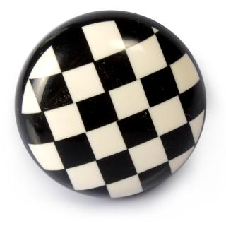 Black and White CheckerBoard Design Resin Knob