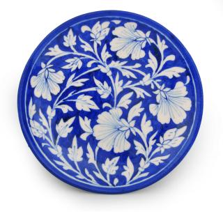 White Desing Flower with Blue Base Plate